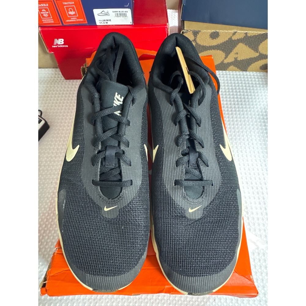 Nike Flex Train Men 13 Black Light Bone Dark Gum Training HV9972-006 EUC